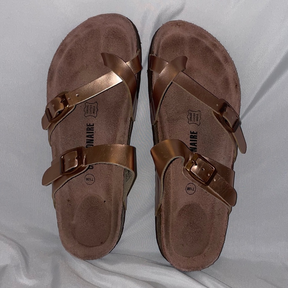 Cushionaire rose gold sandals